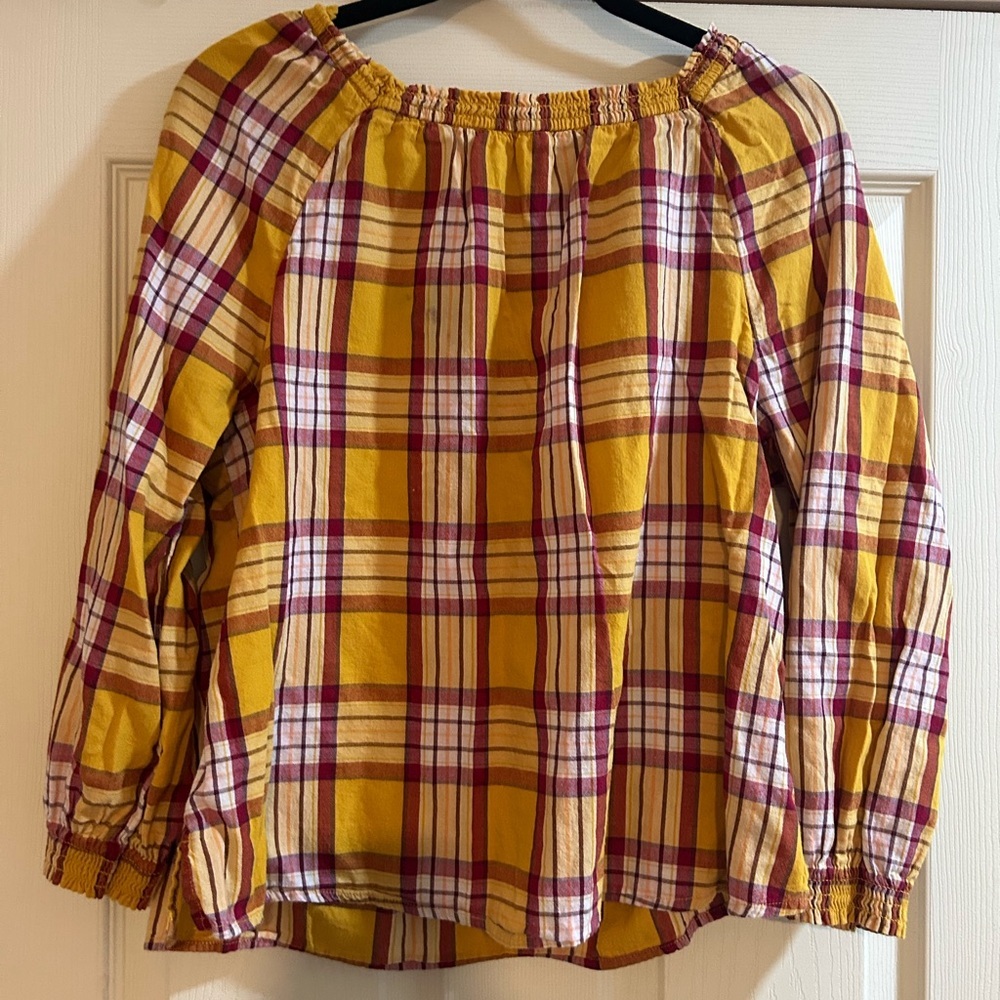 Old Navy Yellow and Red Plaid Top
